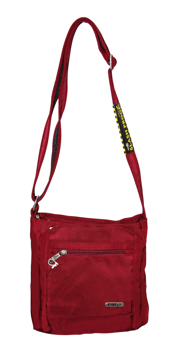 FIB Mens Crossbody Bag  with Shoulder Strap - Burgundy