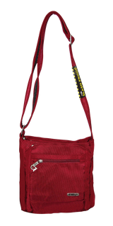 FIB Mens Crossbody Bag  with Shoulder Strap - Burgundy