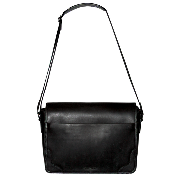 Futura Mens Laptop Messenger Sling Bag with Shoulder Strap - Black