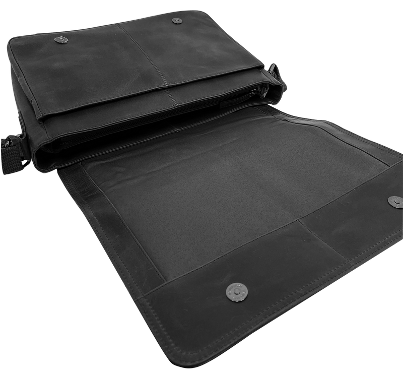Futura Mens Laptop Messenger Sling Bag with Shoulder Strap - Black