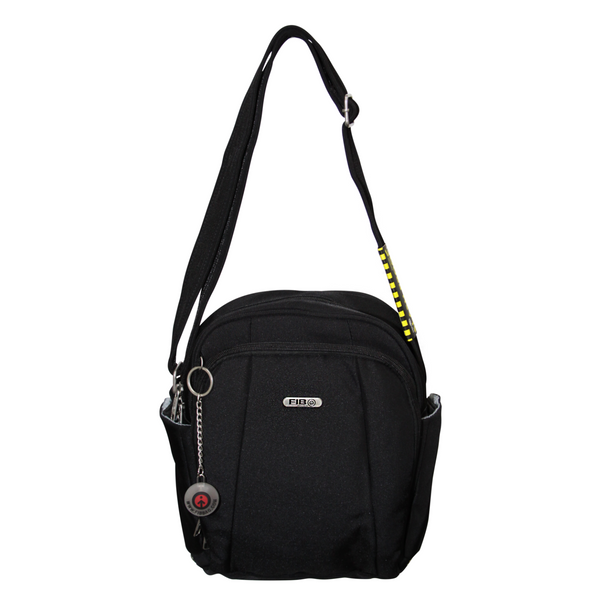 FIB Mens Tablet Crossover Bag with Shoulder Strap - Black