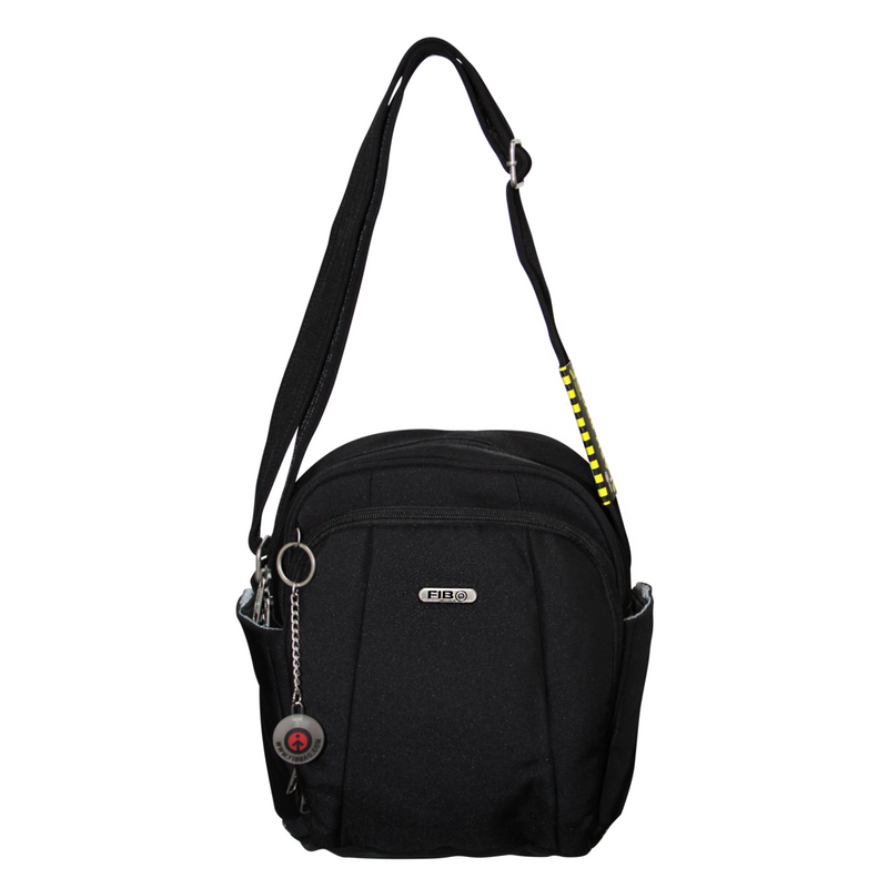 FIB Mens Tablet Crossover Bag with Shoulder Strap - Black