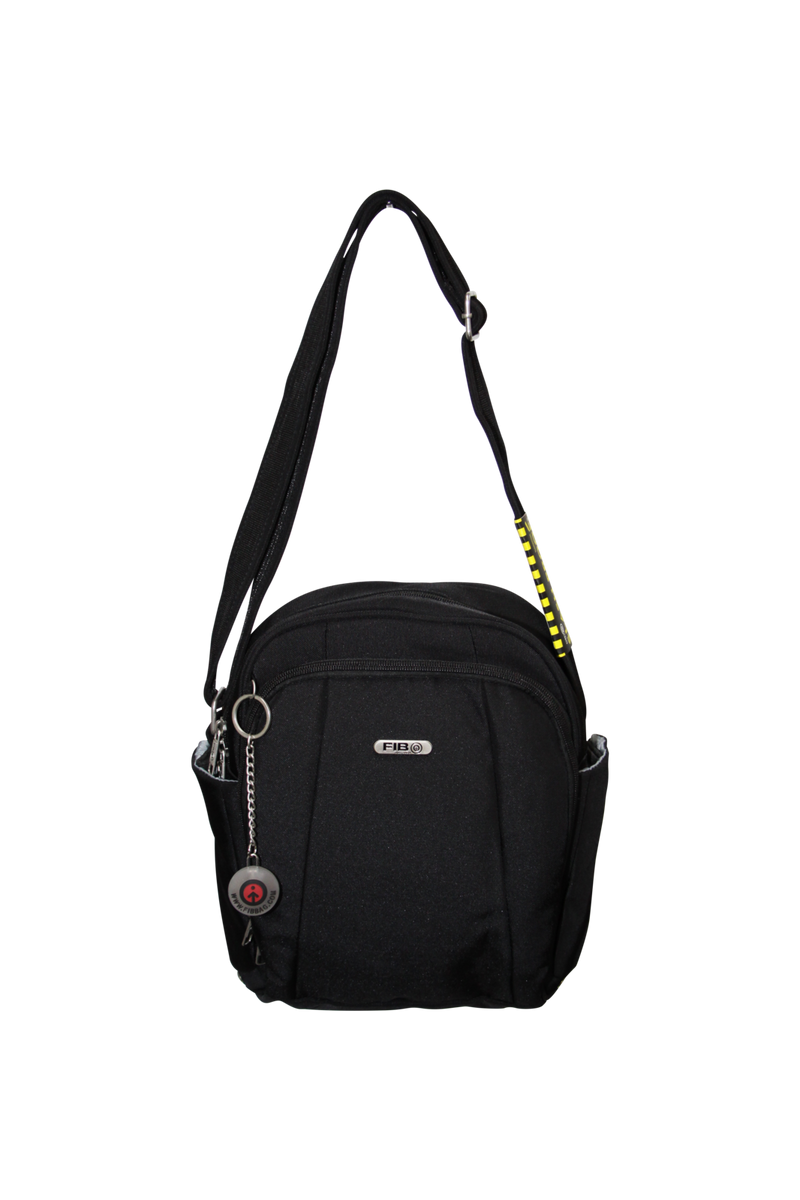 FIB Mens Tablet Crossover Bag with Shoulder Strap - Black