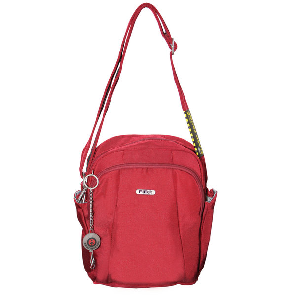 FIB Mens Tablet Crossover Bag with Shoulder Strap - Burgundy