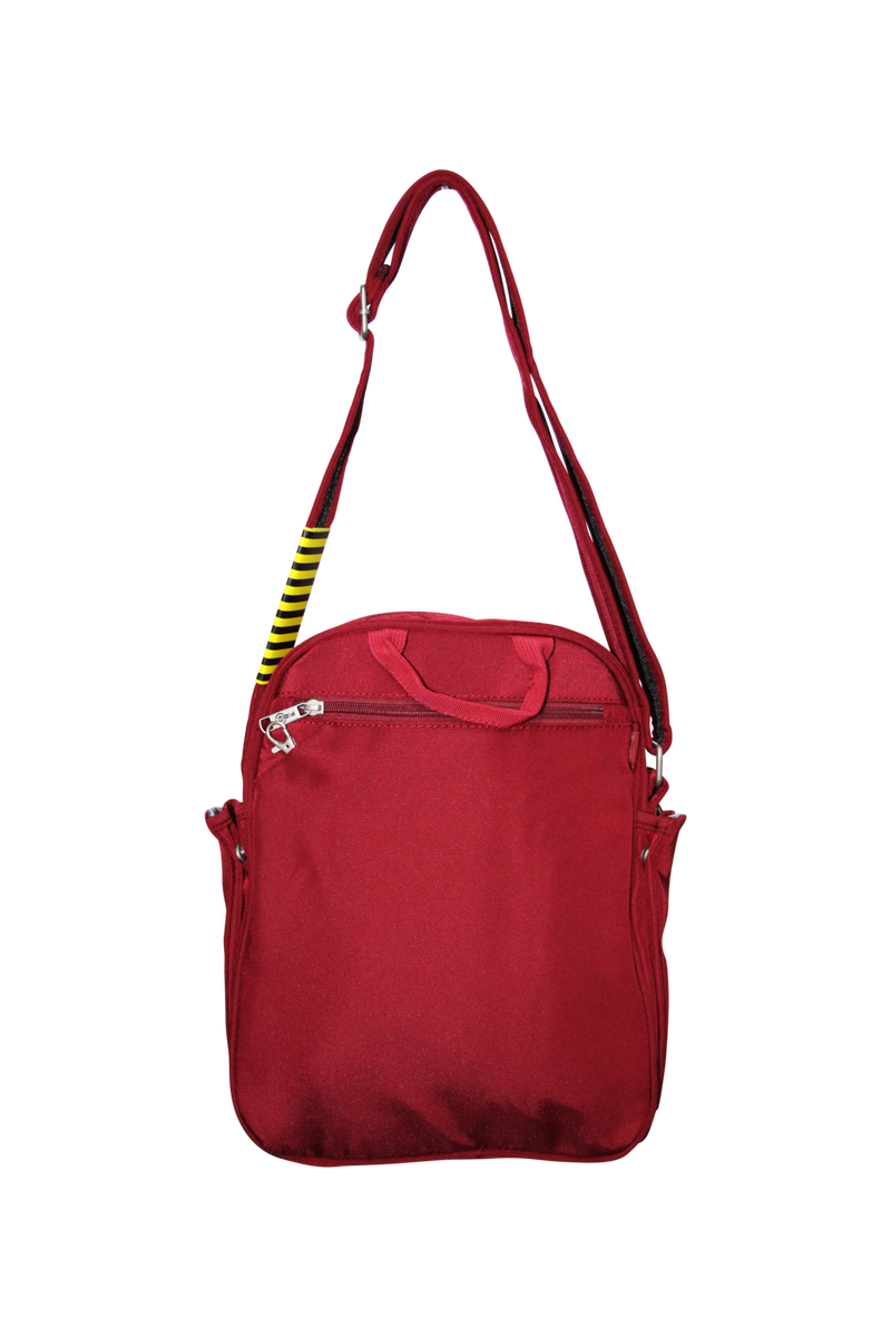 FIB Mens Tablet Crossover Bag with Shoulder Strap - Burgundy