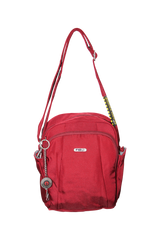 FIB Mens Tablet Crossover Bag with Shoulder Strap - Burgundy