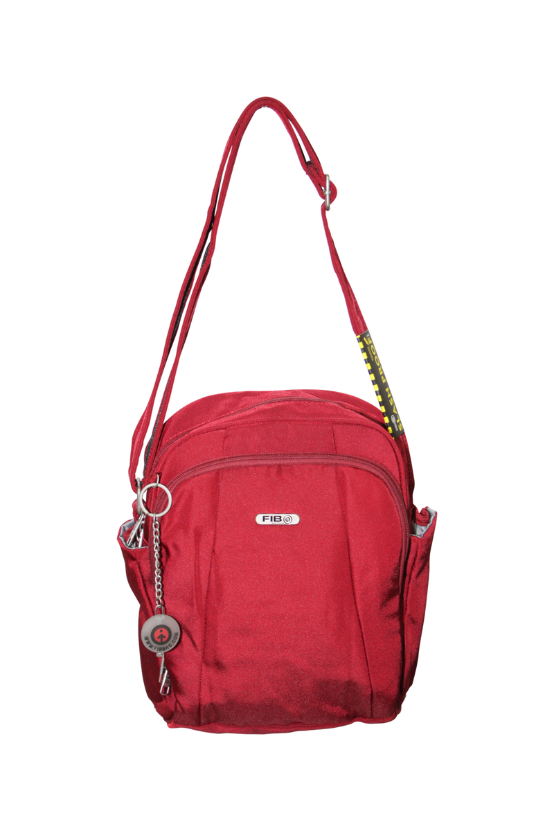FIB Mens Tablet Crossover Bag with Shoulder Strap - Burgundy