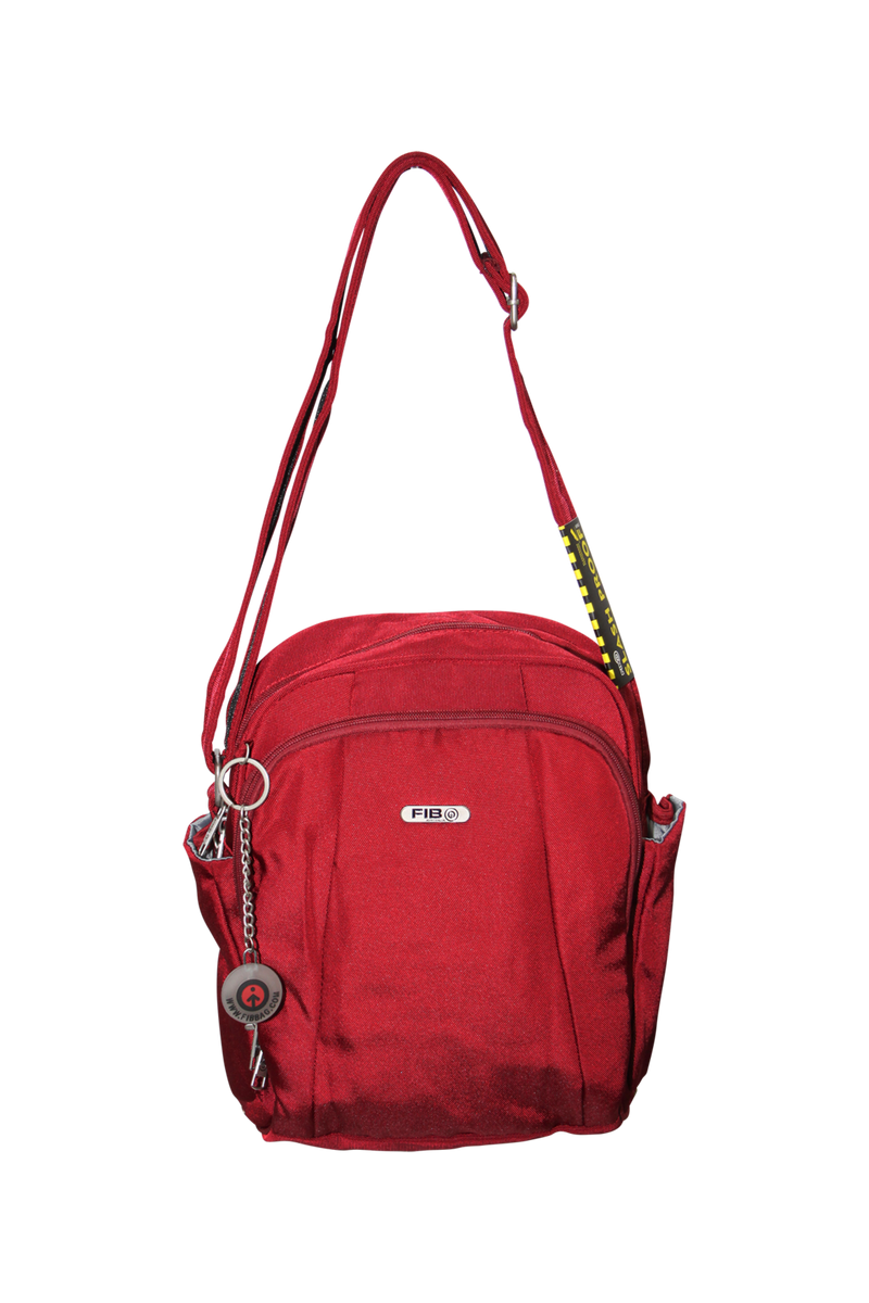FIB Mens Tablet Crossover Bag with Shoulder Strap - Burgundy