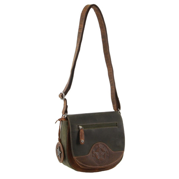 Billy The Kid Ladies Olive Leather Crossbody Western Style Bag