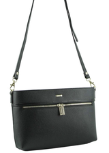 Morrissey Italian Structured Leather Cross Body Handbag - Black