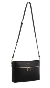 Morrissey Italian Structured Leather Cross Body Handbag - Black