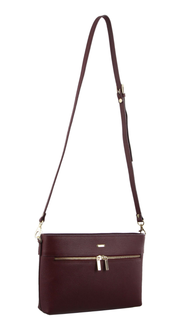 Morrissey Italian Structured Leather Cross Body Handbag - Wine