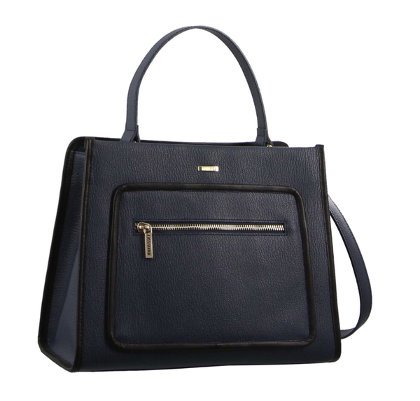 Morrissey Ladies Italian Leather Tote Bag - Navy