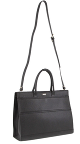 Morrissey Womens Italian Leather Laptop Tote - Black