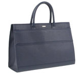 Morrissey Womens Italian Leather Laptop Tote Bag - Navy