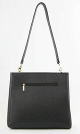 Morrissey Womens Italian Structured Leather Cross Body Handbag - Black