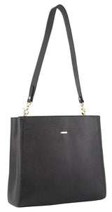 Morrissey Womens Italian Structured Leather Cross Body Handbag - Black