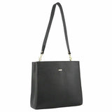 Morrissey Womens Italian Structured Leather Cross Body Handbag - Black