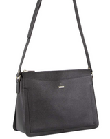 Morrissey Italian Structured Leather Cross Body Handbag Tote Bag - Black