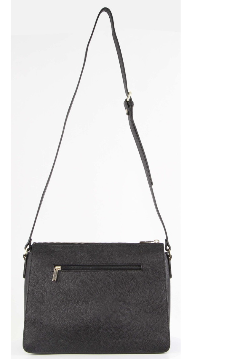 Morrissey Italian Structured Leather Cross Body Handbag Tote Bag - Black