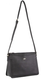 Morrissey Italian Structured Leather Cross Body Handbag Tote Bag - Black