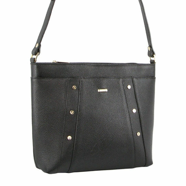 Morrissey Italian Genuine Leather Bag Cross Body Handbag Ladies - Black