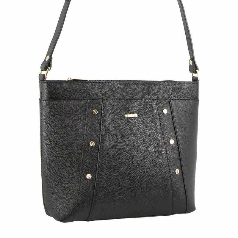 Morrissey Italian Genuine Leather Bag Cross Body Handbag Ladies - Black