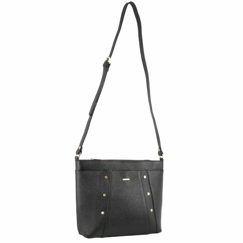 Morrissey Italian Genuine Leather Bag Cross Body Handbag Ladies - Black