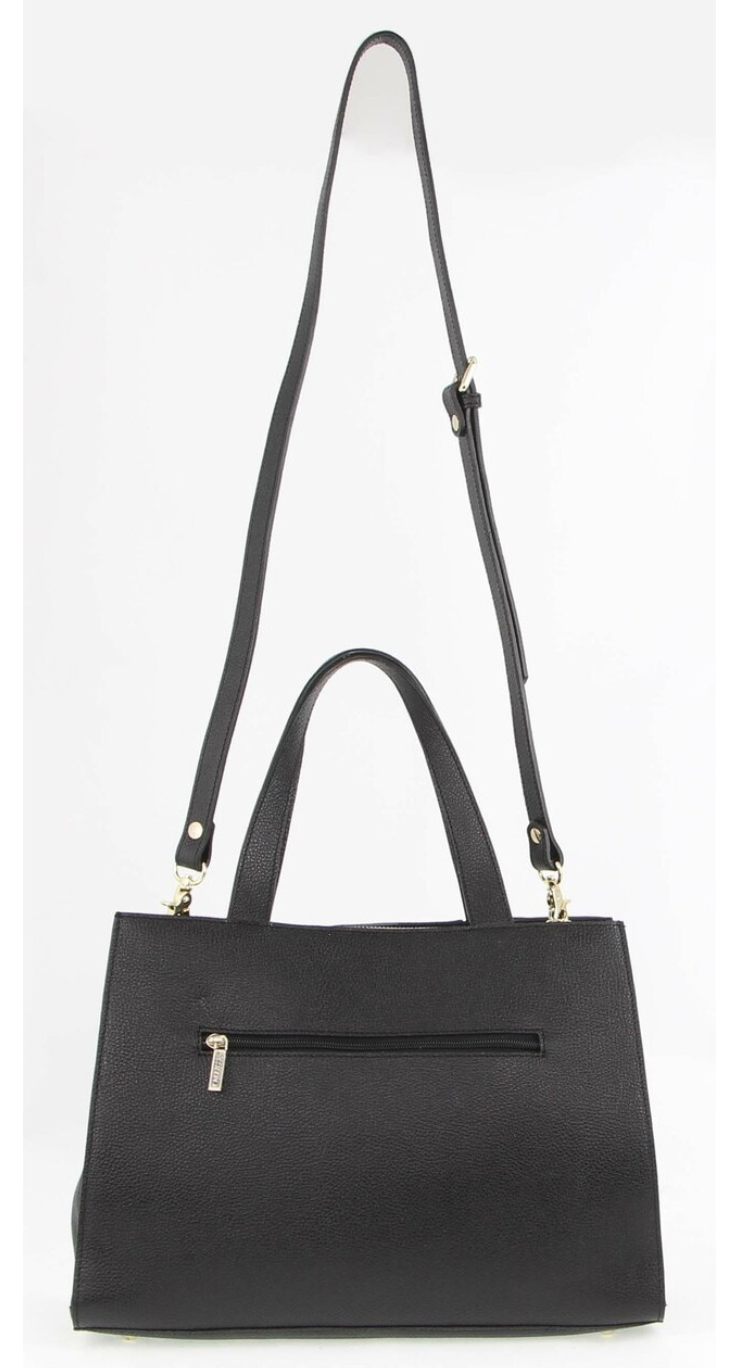 Morrissey Womens Italian Leather Tote Handbag - Black