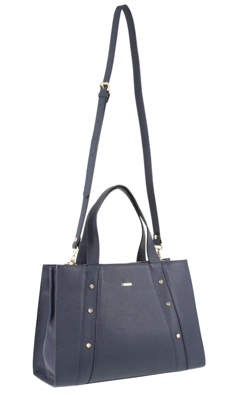 Morrissey Italian Womens Leather Bag - Navy