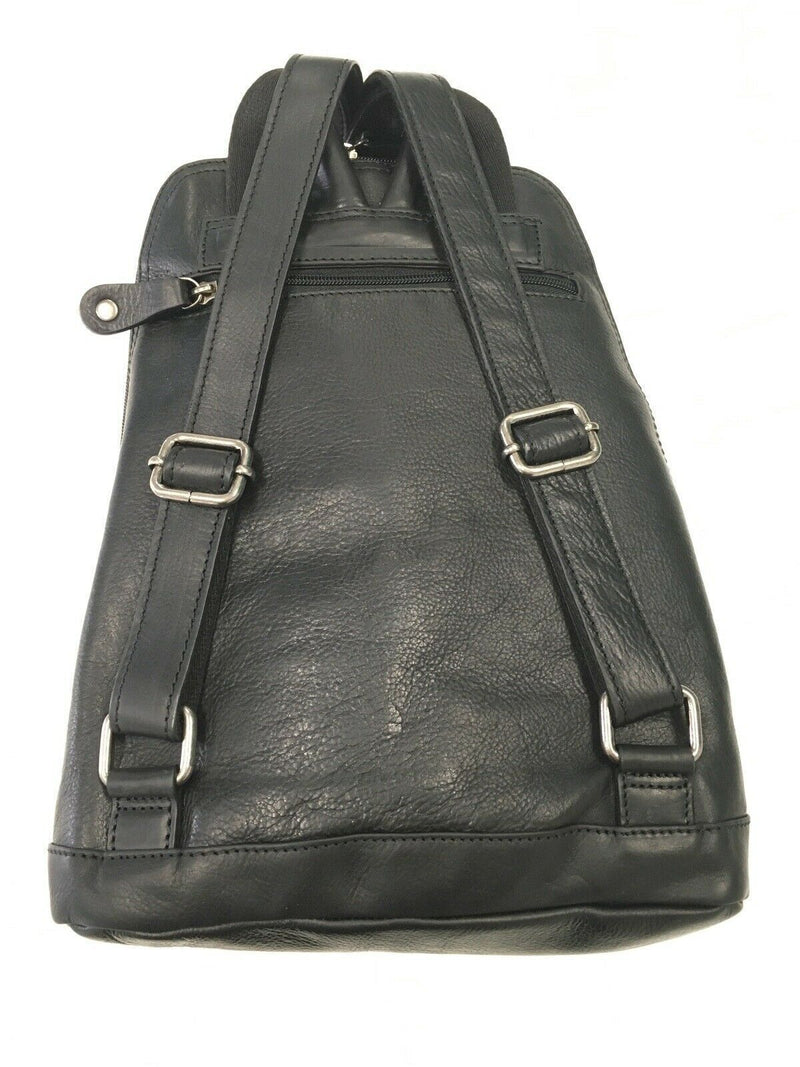 Milleni Womens Soft Nappa Italian Leather with Twin Zip - Black
