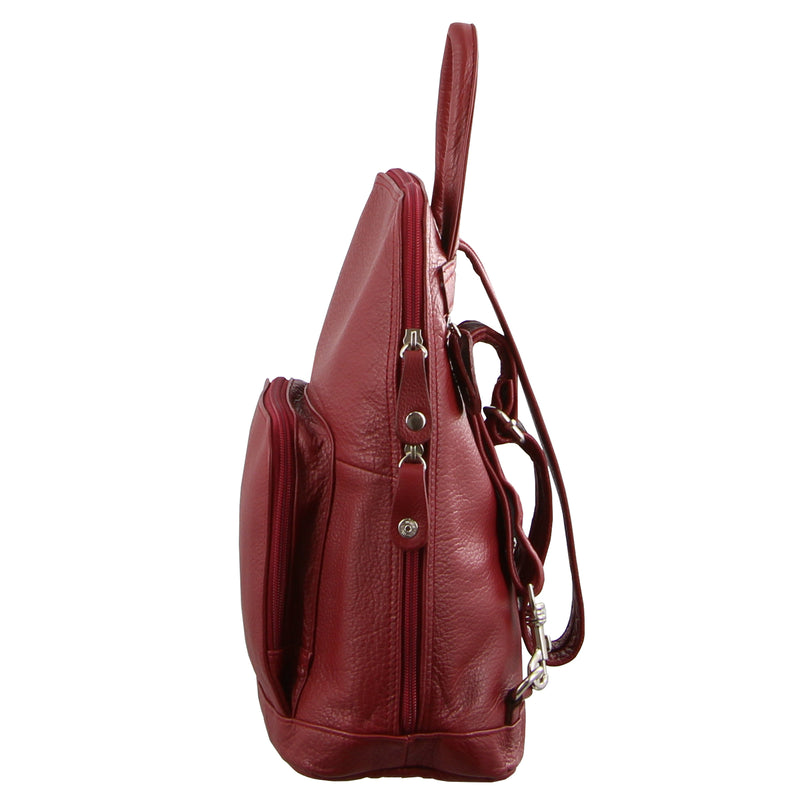 Milleni Womens Soft Nappa Italian Leather with Twin Zip - Red