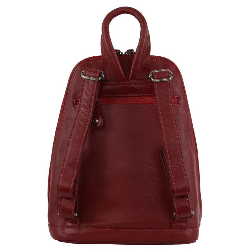 Milleni Womens Soft Nappa Italian Leather with Twin Zip - Red
