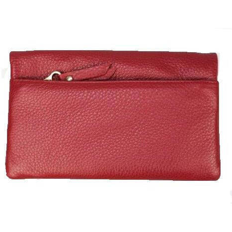Pierre Cardin Ladies Genuine Leather Bi-Fold RFID Purse - Red