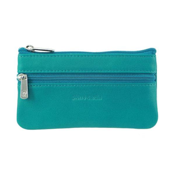 Pierre Cardin Ladies Womens Genuine Leather Coin Purse - Turquoise