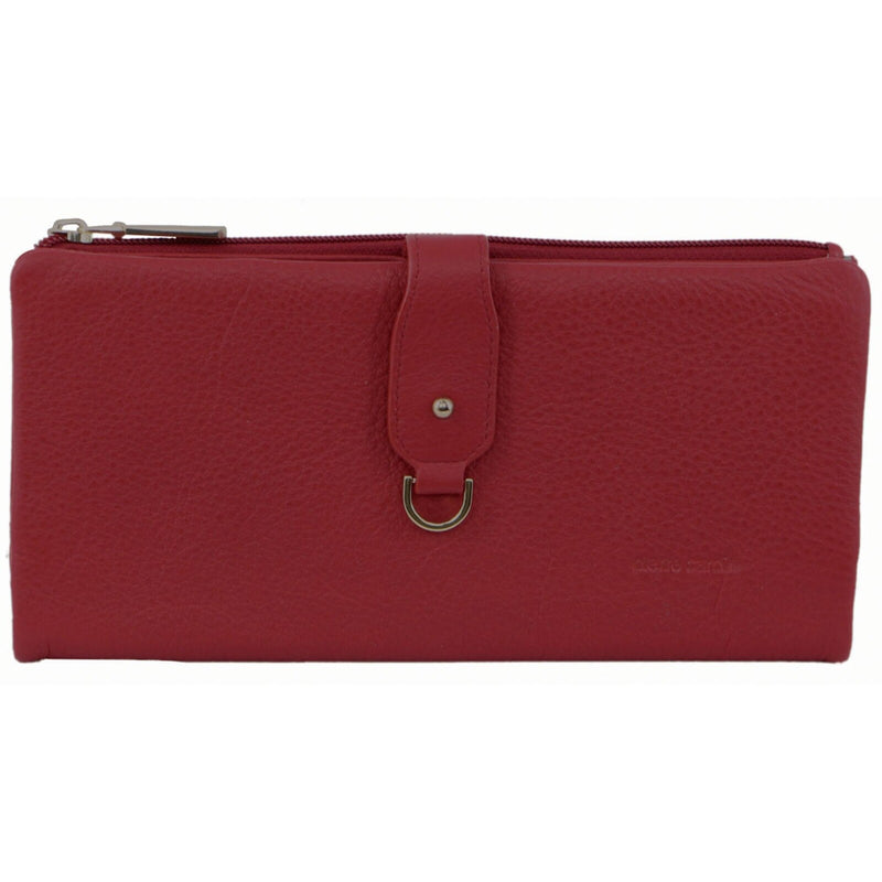 Pierre Cardin Womens RFID Italian Leather Wallet - Red