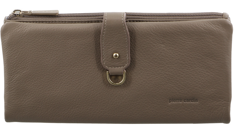 Pierre Cardin Womens RFID Italian Leather Wallet - Taupe