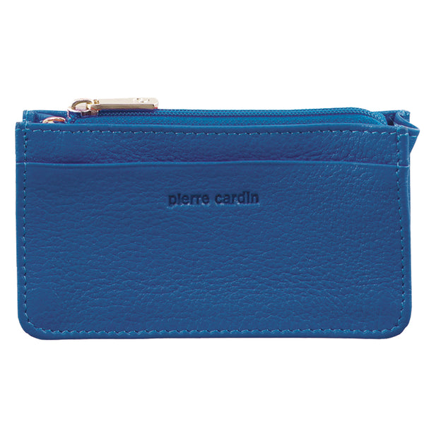 Pierre Cardin Womens Soft Italian Leather Coin Purse - Aqua