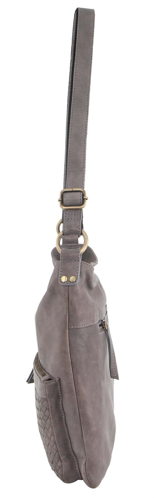 Pierre Cardin Woven Leather Ladies Cross-Body Handbag - Sky Blue