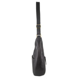 Pierre Cardin Womens Italian Leather Bag Perforated Cross Body - Black