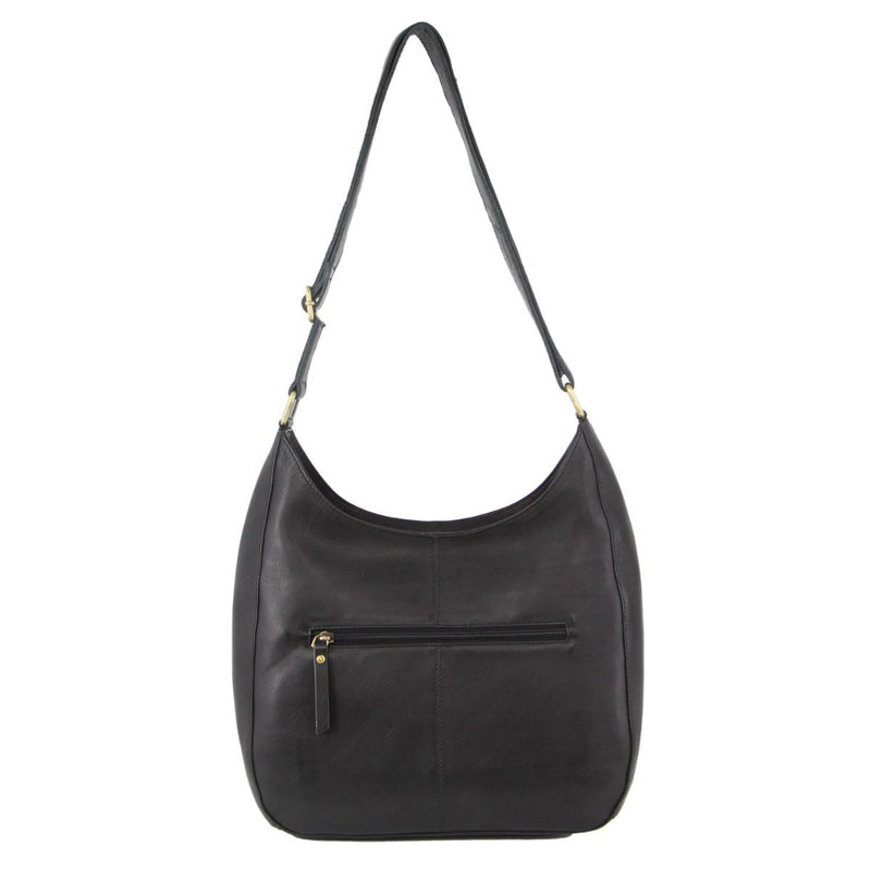 Pierre Cardin Womens Italian Leather Bag Perforated Cross Body - Black
