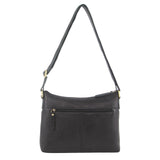 Pierre Cardin Womens Leather Perforated Cross-Body Bag with Stud Detailing - Black