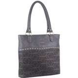 Pierre Cardin Womens Leather Perforated Shoulder Bag with Stud Detailing - Teal
