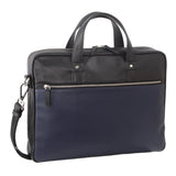Pierre Cardin Mens Pebbled Leather Computer Laptop - Black