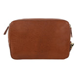 Pierre Cardin Mens Leather Toiletry Bag Wash Case - Tan