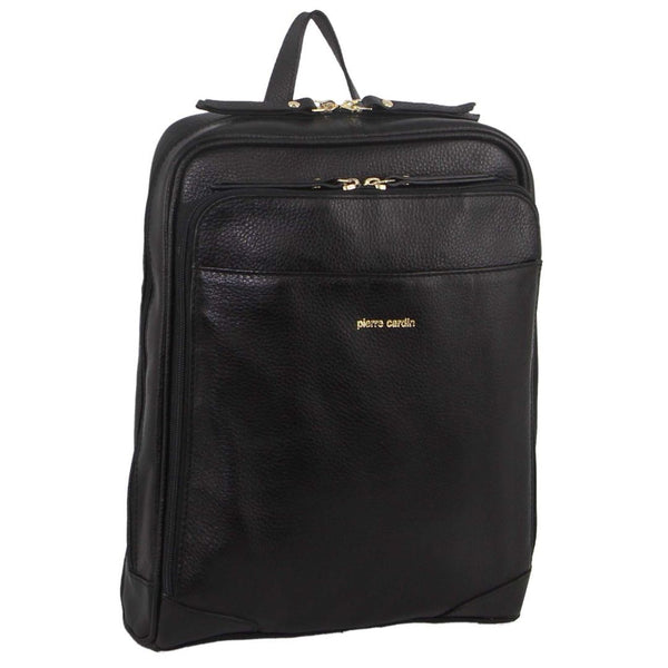 Pierre Cardin Rustic Womens Leather Backpack - Black