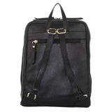 Pierre Cardin Rustic Womens Leather Backpack - Black
