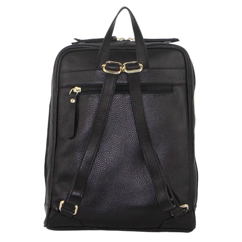 Pierre Cardin Rustic Womens Leather Backpack - Black