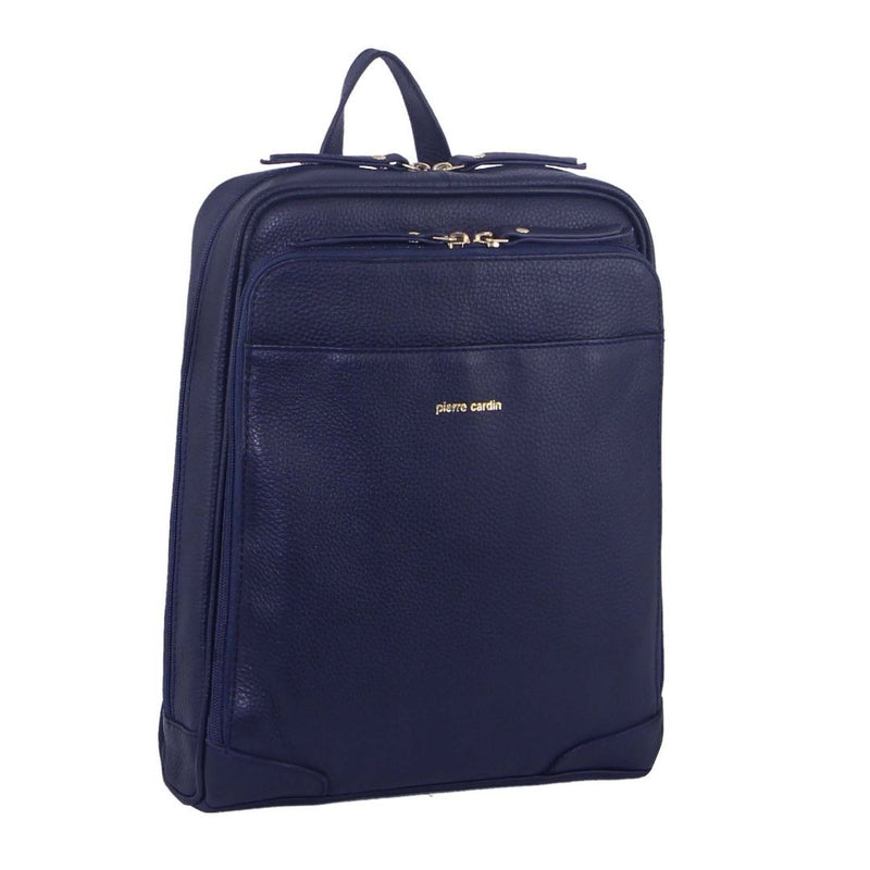 Pierre Cardin Rustic Womens Leather Backpack - Navy