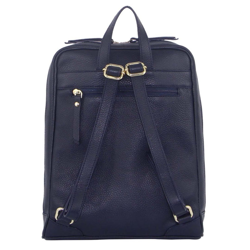 Pierre Cardin Rustic Womens Leather Backpack - Navy